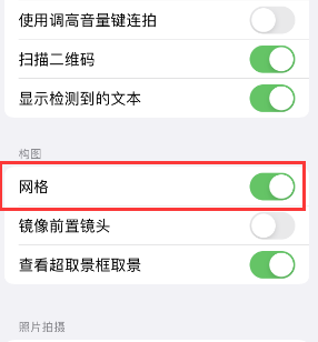 南吕镇苹果手机维修网点分享iPhone如何开启九宫格构图功能 