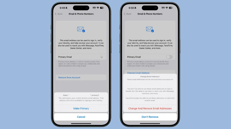 南吕镇苹果手机维修分享苹果 iOS 18.1 支持设置“主要”邮箱地址并更改 iCloud 邮箱 